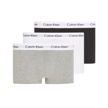 Calvin Klein 3P Cotton Stretch Low Rise Trunks Hvid/Grå bomuld Small Herre