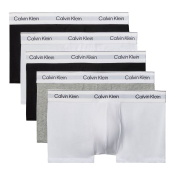Calvin Klein 5P Cotton Stretch Solid Low Rise Trunks Sort/Hvid bomuld Medium Herre