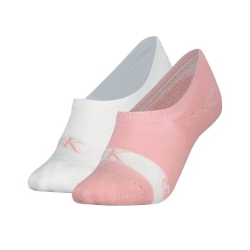 Calvin Klein Strømper 2P Glossy High Cut Footie Socks Hvid/Rosa Str 39/42 Dame