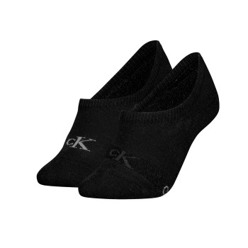 Calvin Klein Strømper 2P Glossy High Cut Footie Socks Sort Str 35/38 Dame