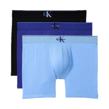 Calvin Klein 3P Graphic Monogram Cotton Boxer Brief Sort/Blå bomuld Large Herre