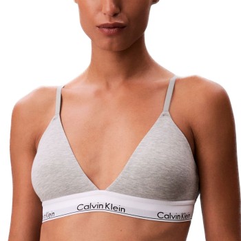 Calvin Klein BH Icon Cotton Modal Triangle Bralette Lysegrå Large Dame