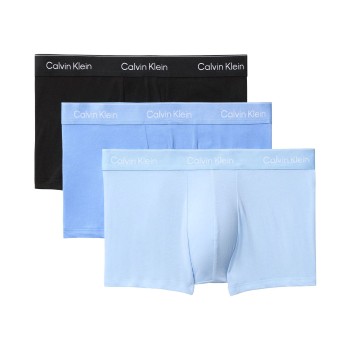Calvin Klein 3P Icon Cotton Stretch Low Rise Trunk Sort/Blå bomuld Small Herre