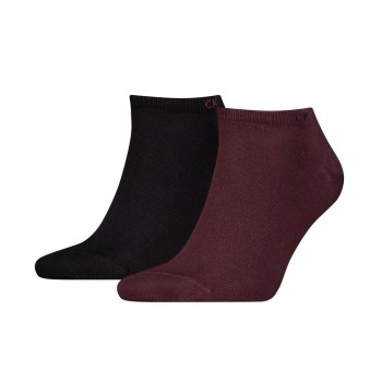 Calvin Klein Strømper 2P Men Sneaker Socks Sort/Vinrød Str 39/42 Herre