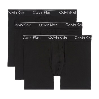 Calvin Klein 3P Microfibre Stretch Boxer Brief Sort polyester Large Herre