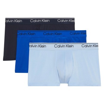 Calvin Klein 3P Microfibre Stretch Low Rise Trunks Sort/Blå polyester Medium Herre