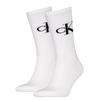 Calvin Klein Strømper 2P Monogram Crew Socks Hvid Str 43/46 Herre
