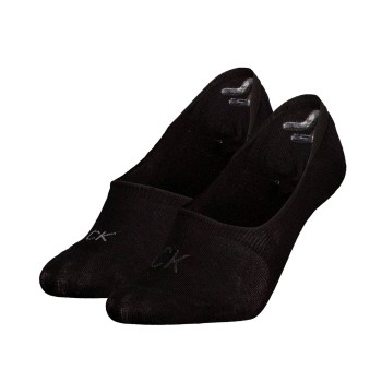 Calvin Klein Strømper 2P Shiny Logo Mid Cut Footie Socks Sort Str 35/38 Dame