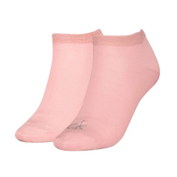 Calvin Klein Strømper 2P Shiny Logo Sneaker Socks Rosa Str 35/38 Dame
