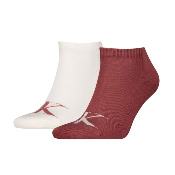 Calvin Klein Strømper 2P Sneaker Monogram Socks Hvid/Rød Str 43/46 Herre