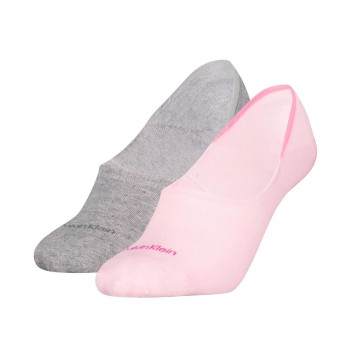 Calvin Klein Strømper 2P Women Mid Cut Footie Socks Grå/Rosa Str 35/38 Dame