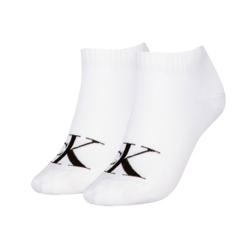 Calvin Klein Strømper 2P Women Monogram Sneaker Socks Hvid Str 35/38 Dame
