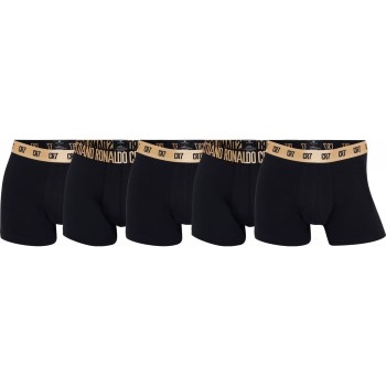 CR7 Cristiano Ronaldo 5P Organic Cotton Trunks Sort/Guld bomuld Small Herre