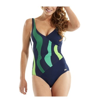 Damella Julia Basic Swimsuit Blå/Grøn 42 Dame