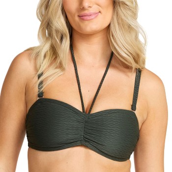 Damella Olivia Textured Padded Bikini Bra Mørkgrøn  nylon 40 Dame