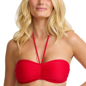 Damella Olivia Textured Padded Bikini Bra Rød nylon 48 Dame