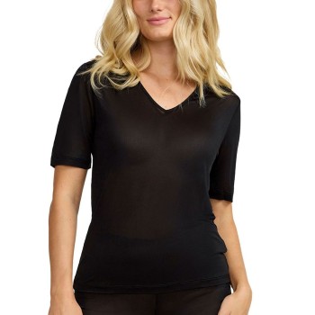 Damella Silk T-Shirt Sort silke X-Large Dame