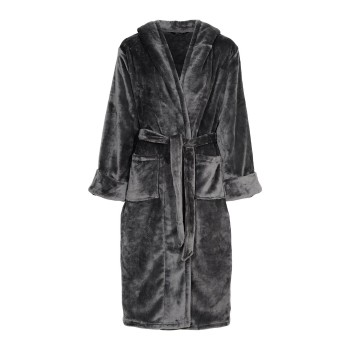 Decoy Long Terry Robe With Hood Grå polyester X-Small Dame
