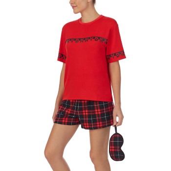 DKNY 100 DKNY Short Pj Set Rød/Sort Large Dame
