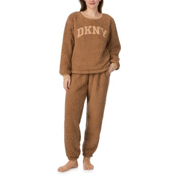DKNY Chill In Style Top Jogger Set Brun polyester Medium Dame