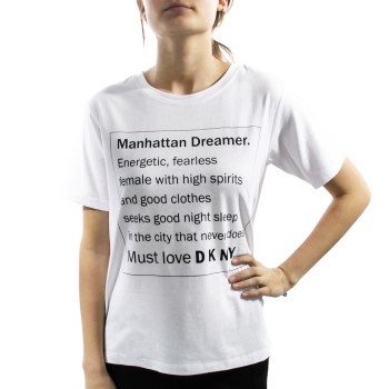 DKNY Spell It Out Short Sleeve Tee Hvid X-Small Dame