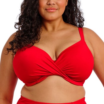 Elomi Plain Sailing Plunge Bikini Top Rød polyamid G 80 Dame