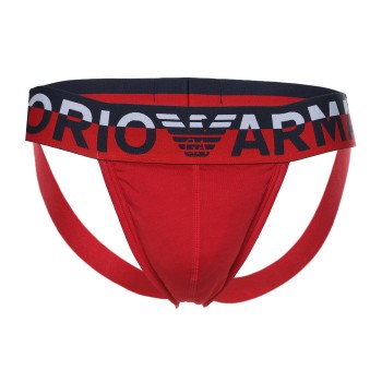 Emporio Armani Armani Cotton Jockstrap Sort/Rød bomuld Large Herre
