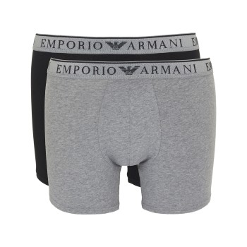 Emporio Armani Armani Endurance Boxer 2P Sort/Grå bomuld Small Herre