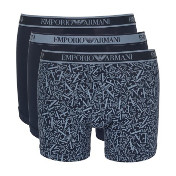 Emporio Armani Armani Logo Boxer With Long Leg 3P Blå bomuld X-Large Herre