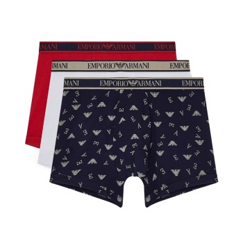 Emporio Armani Armani Logo Boxer With Long Leg 3P Flerfarvet-2 bomuld Large Herre