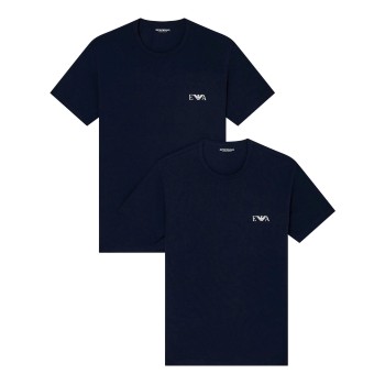 Emporio Armani Armani Stretch Jersey Fitted T-Shirts 2P Marineblå bomuld XX-Large Herre