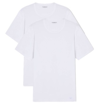 Emporio Armani Armani Stretch Jersey Loungewear T-Shirts 2P Hvid bomuld Large Herre