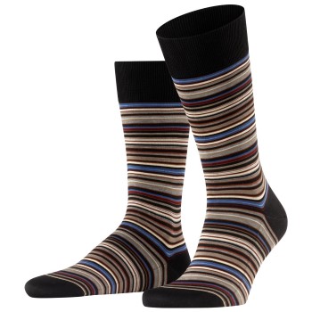 Falke Strømper Microblock Socks Sort stribet bomuld Str 41/42 Herre