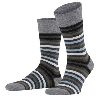 Falke Strømper Stripe Socks Sort/Grå Str 47/50 Herre