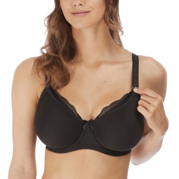 Freya BH Pure Underwire Moulded Nursing Bra Sort nylon E 90 Dame
