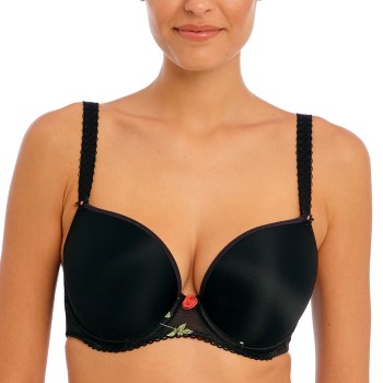 Freya BH Rose Blossom UW Moulded Plunge T-Shirt Bra Sort H 75 Dame