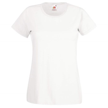 Fruit of the Loom Lady-Fit Valueweight T Hvid bomuld Small Dame