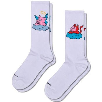 Happy socks Strømper 2P Good Pig Bad Pig Sneaker Sock Flerfarvet Str 36/40
