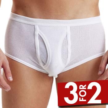 JBS Mesh Brief Hvid bomuld Large Herre