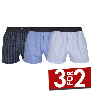 JBS 3P Organic Cotton Boxershorts Blå Mønster økologisk bomuld Small Herre