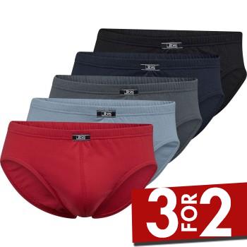 JBS 5P Organic Cotton Mini Slip Brief Sort/Rød økologisk bomuld Large Herre