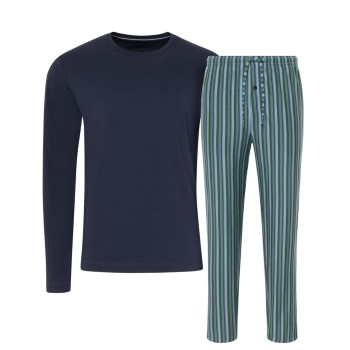 Jockey Night And Day Long Pyjama Blå/Rand X-Large Herre
