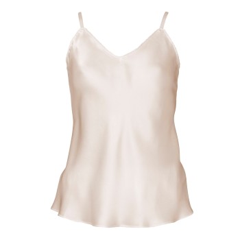Lady Avenue Pure Silk Camisole With Cording Champagne silke Large Dame