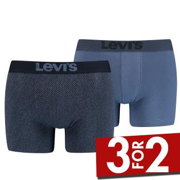 Levis 2P Base Herringbone Boxer Blå bomuld Large Herre