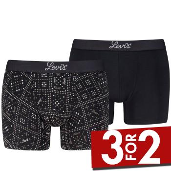 Levis 2P Boxer Briefs Cotton Patterned Sort Mønster bomuld Large Herre
