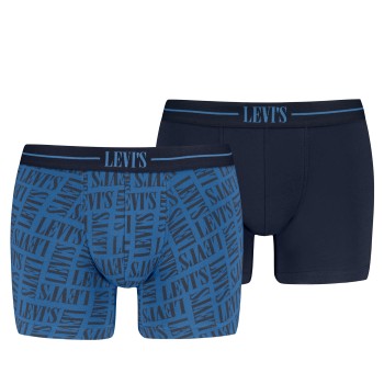 Levis 2P Logo Boxer Sort/Blå bomuld Medium Herre