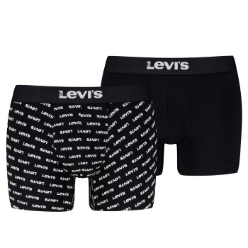 Levis 2P Men Logo Boxer Briefs Sort bomuld Medium Herre