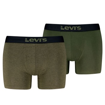 Levis 2P Men Optical Illussion Boxer Brief Khaki bomuld Large Herre