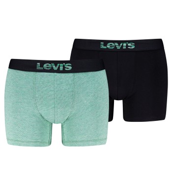 Levis 2P Men Optical Illussion Boxer Brief Sort/Mint bomuld Medium Herre
