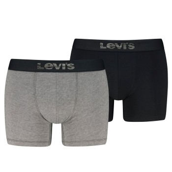 Levis 2P Men Optical Illussion Boxer Brief Grå/Sort bomuld Large Herre